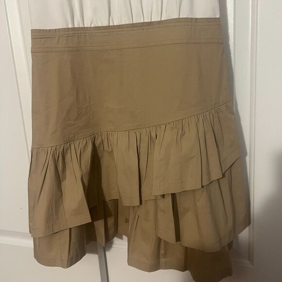 Veronica Beard Jeans Noha Flared Ruffle T-Shirt Mini Dress stretch cotton ruffle - Picture 9 of 11